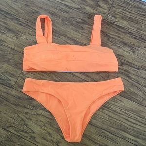 Neon Orange Bandeau Bikini